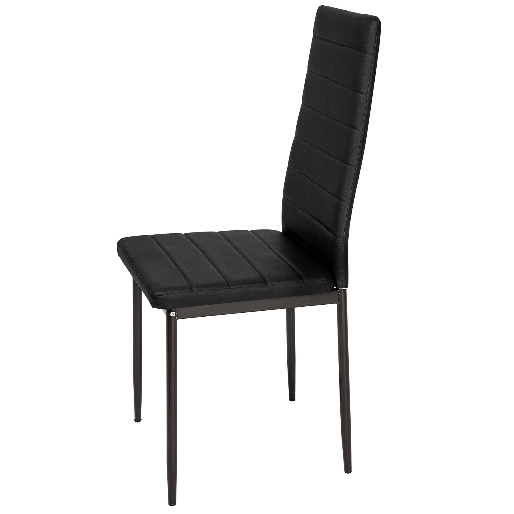 tectake® Set Esszimmerstuhl, gepolstert mit Kunstlederbezug, schlanke Stahlbeine, 41 x 45 x 98,5 cm