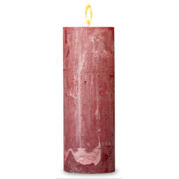 Blokker Rustieke Cilinderkaars - 7x19 cm - Rood
