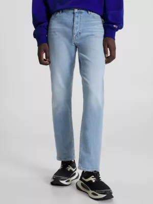 Calça jeans desbotada regular afunilada estilo pai