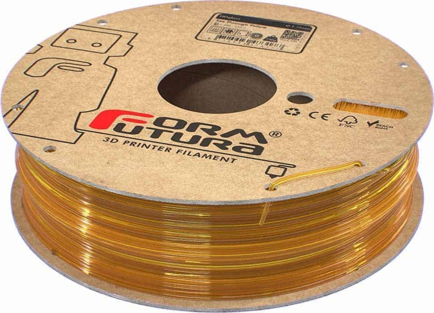 FormFutura  HDglass™ See Through Yellow, 1,75 mm / 750 g    Einzigartiges PETG für Modelle mit hoher Transparenz und Festigkeit