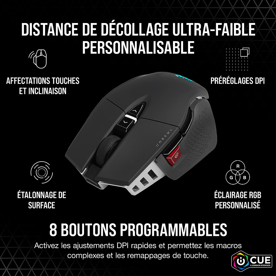 Corsair M65 RGB Ultra Wireless - Blanc