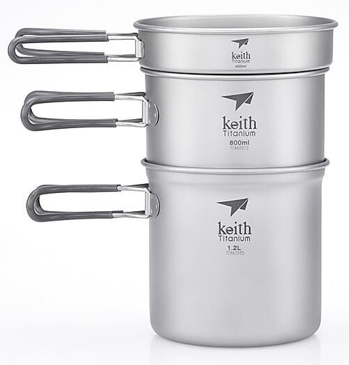 KEITH TITANIUM - SET DE CASSEROLES TITANE 3 PIECES