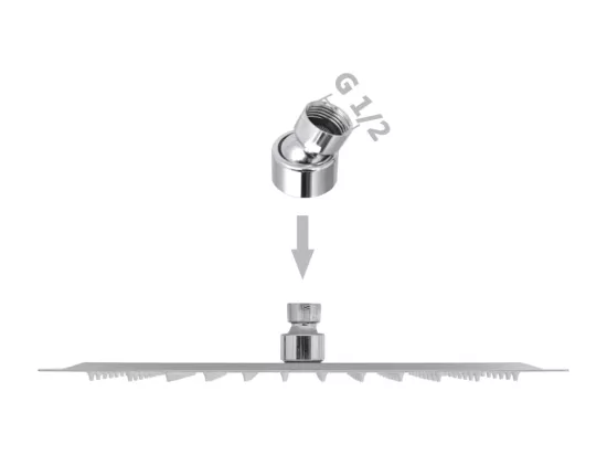 Tête de douche plongeante argenté 30 x 20 x 20 cm 02_0003095