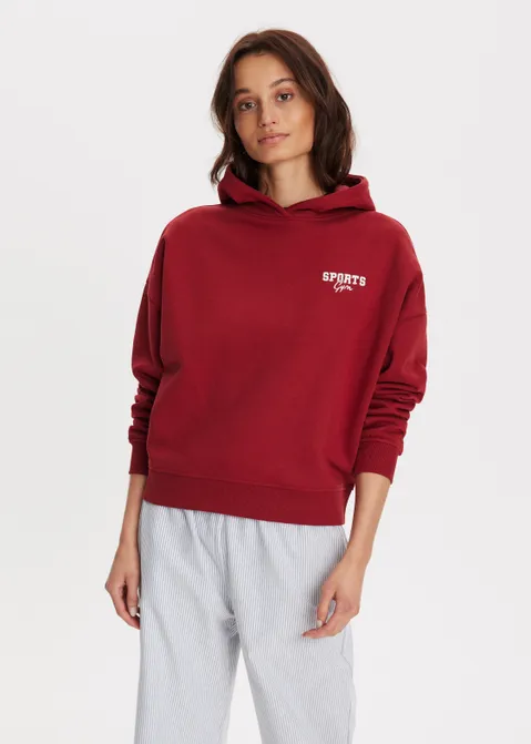 Cropped hoodie artwork rood (ROO.D)