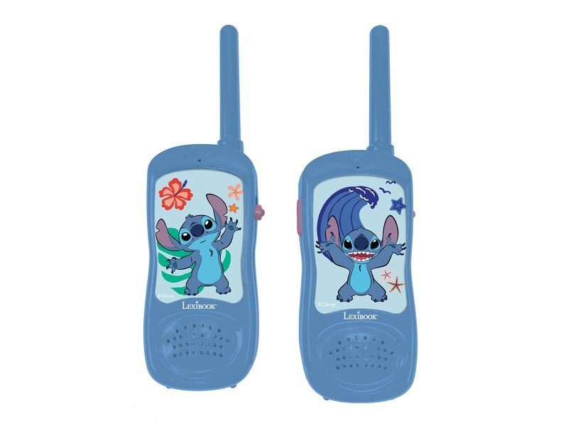 Lexibook Abenteurer-Set mit Stitch-Walkie-Talkies Abenteuer Set mit Fernglas, Kompass, Taschenlampe und Walkie-Talkies mit Gürtelclip