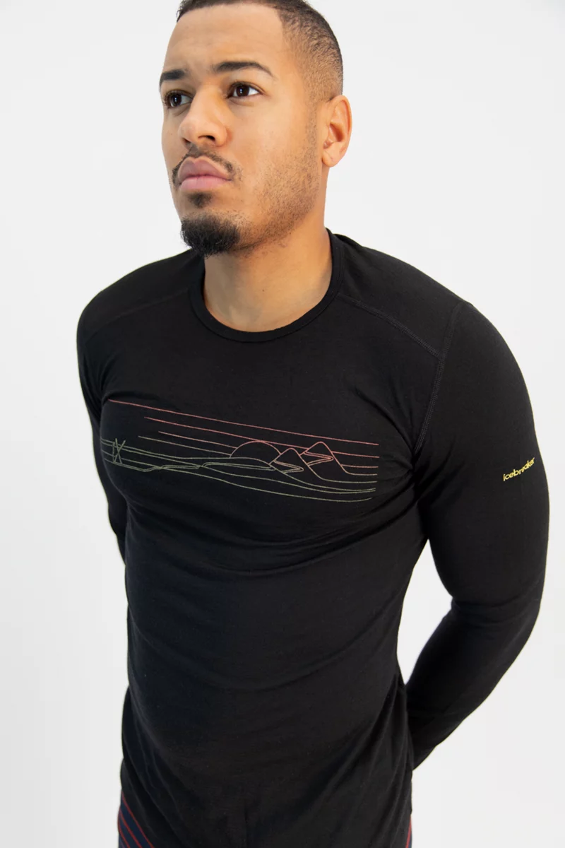 icebreaker Merino 200 Oasis Ski Stripes Herren Thermo Longsleeve