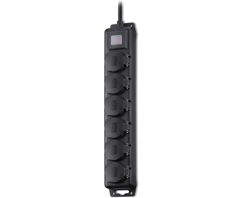 Andersson 6-way outdoor power strip IP44, 3m black