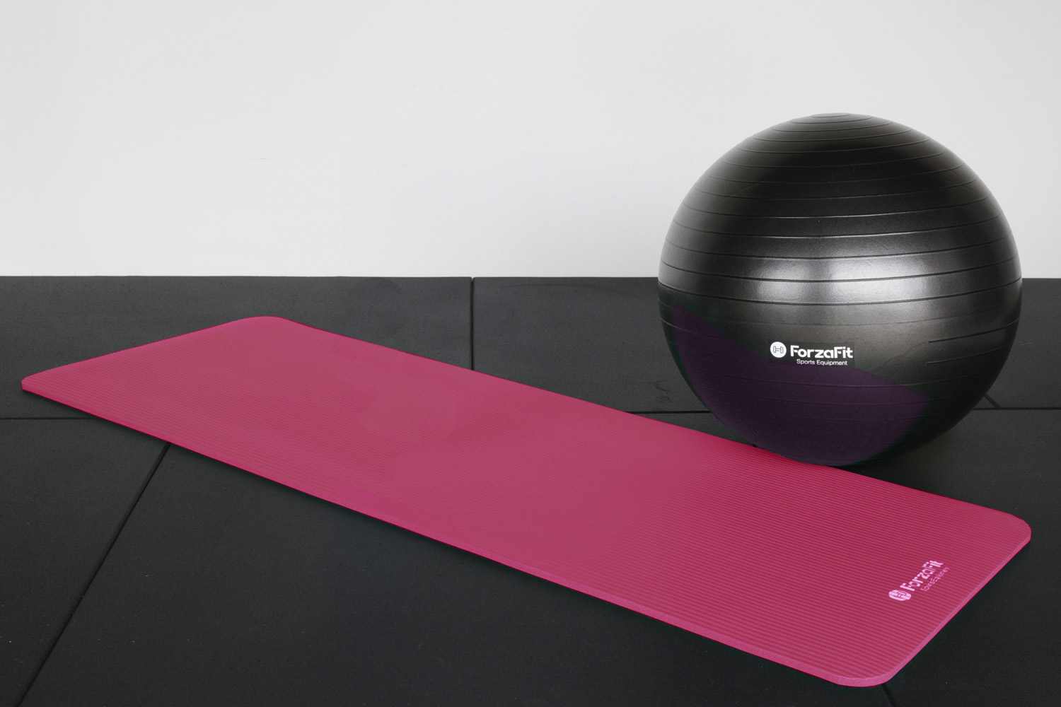 ForzaFit 12 mm yoga mat met draagriem - Pink