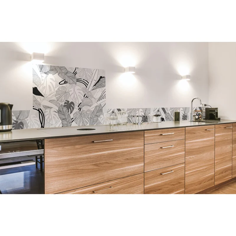 Crédence cuisine Fond de hotte ALU L 60xH 70cm - BORNEO B&W 99deco