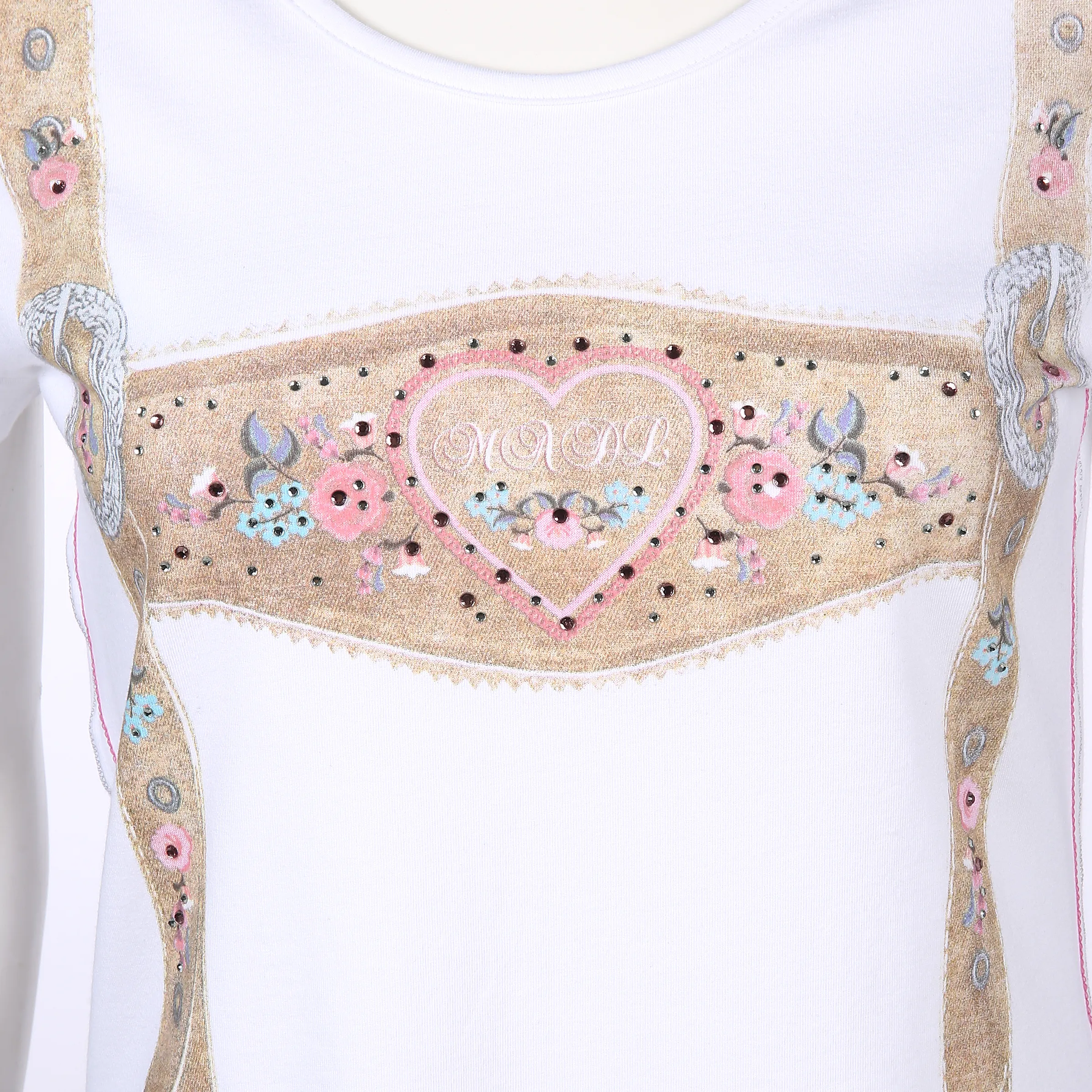 Damen Trachtenshirt mit Schmucksteinen