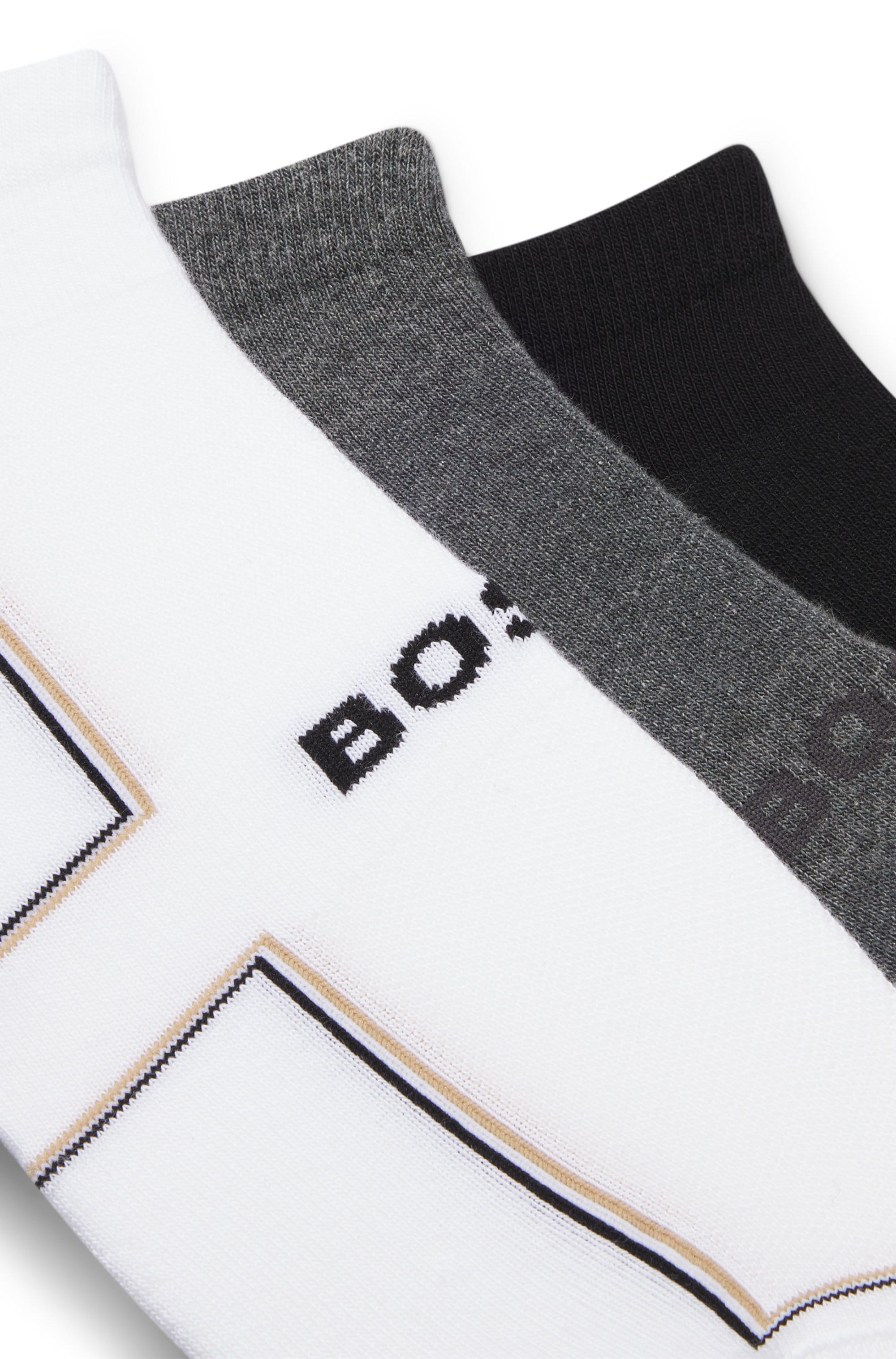 BOSS Sneakersocken »3PAS iconic plush CC« 3 Paar tlg. kontrastfarbene Details