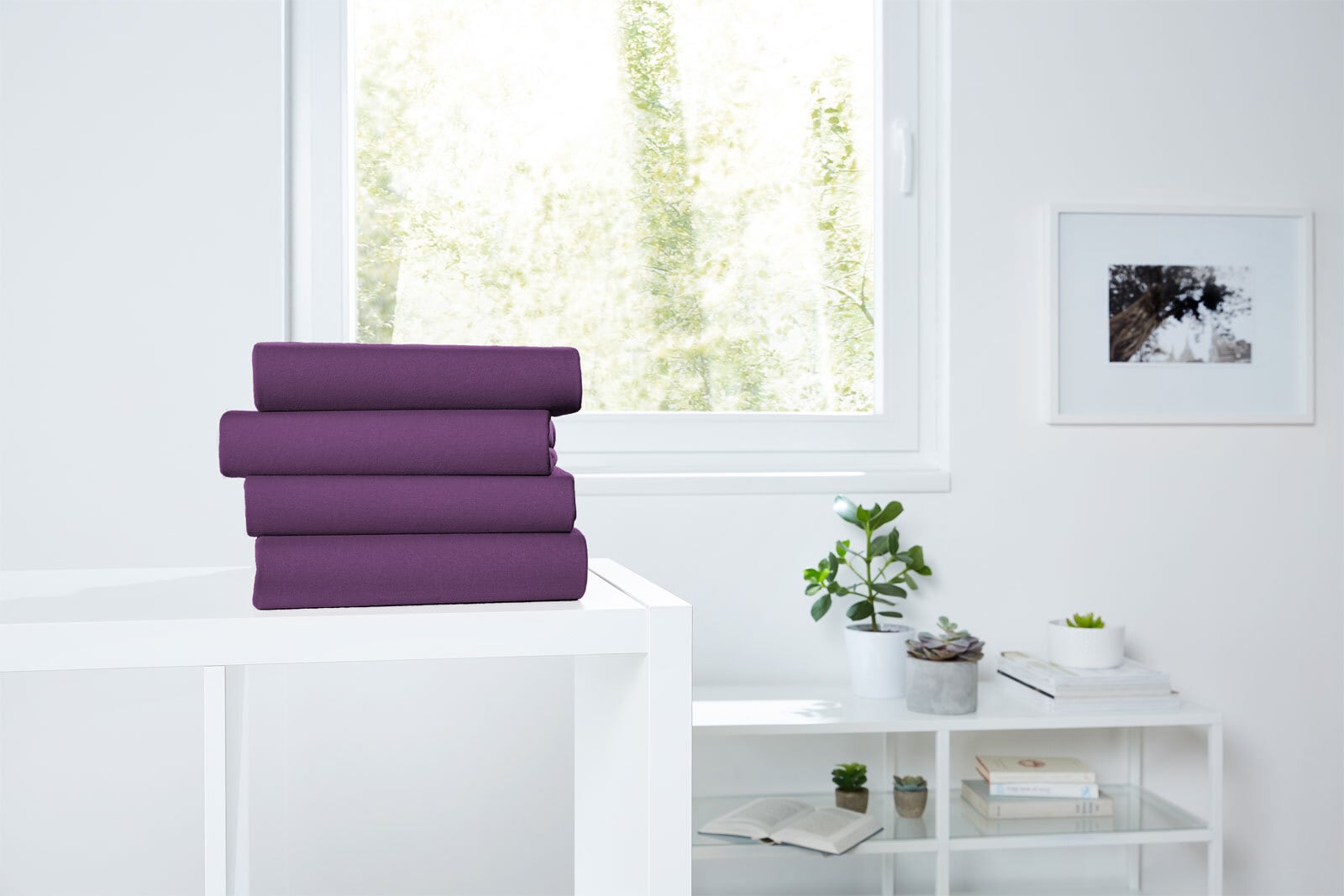Vario Jersey-Spannbetttuch 140-160 x 200 cm pflaume