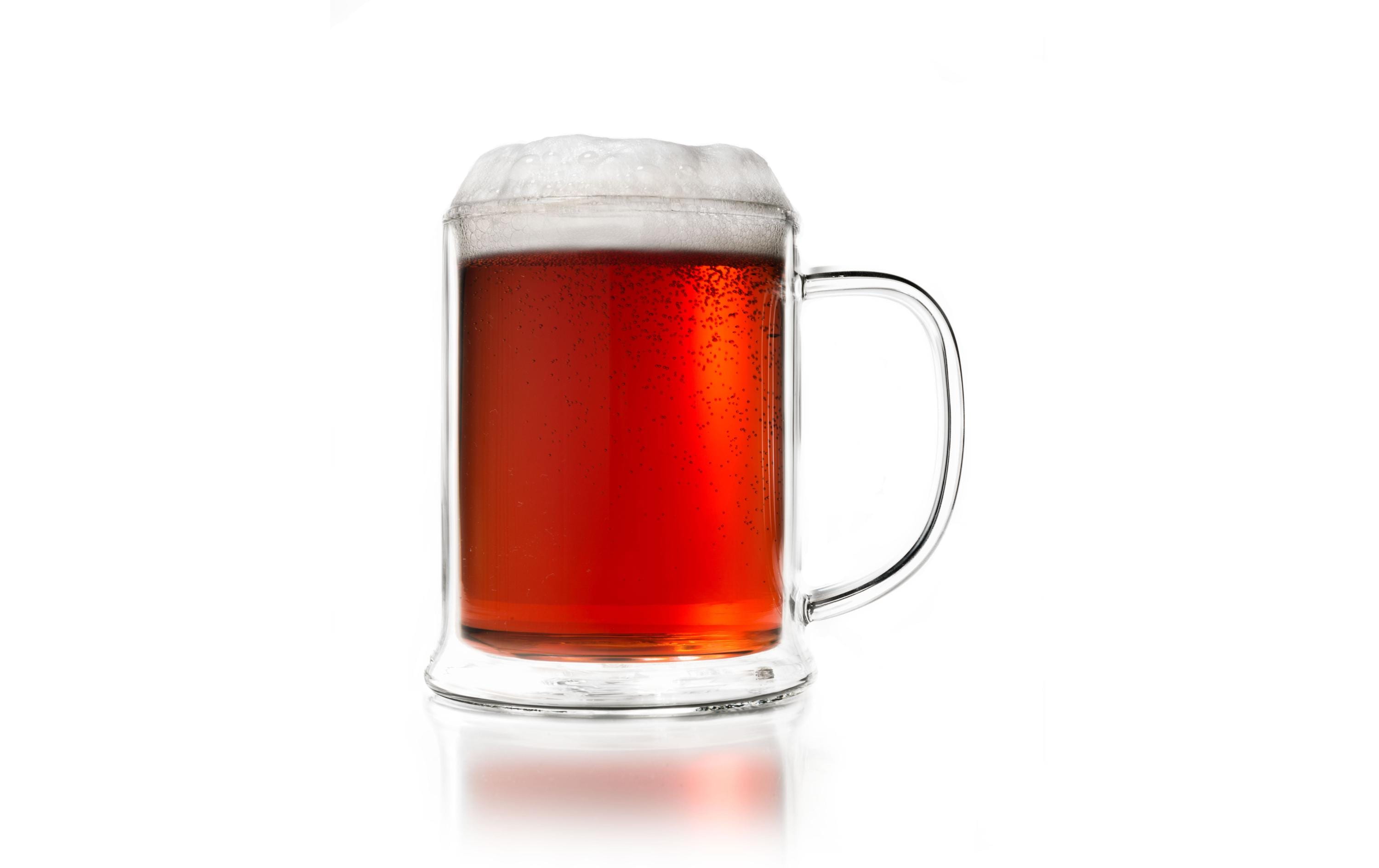 Bierglas 500 ml, 1 Stück, TransparentDoppelwandiger Bierkrug aus Thermoglas