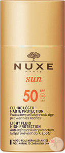 Nuxe Sun Fluide Léger Haute Protection IP50 Visage Peau Normale Et Mixte Flacon 50ml
