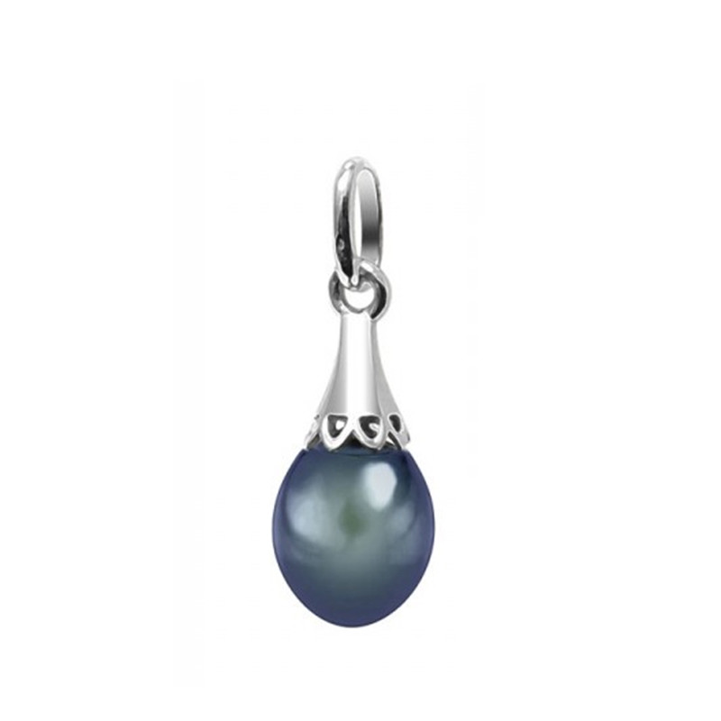 Pendentif Perle de Culture Noire et Argent 925/1000