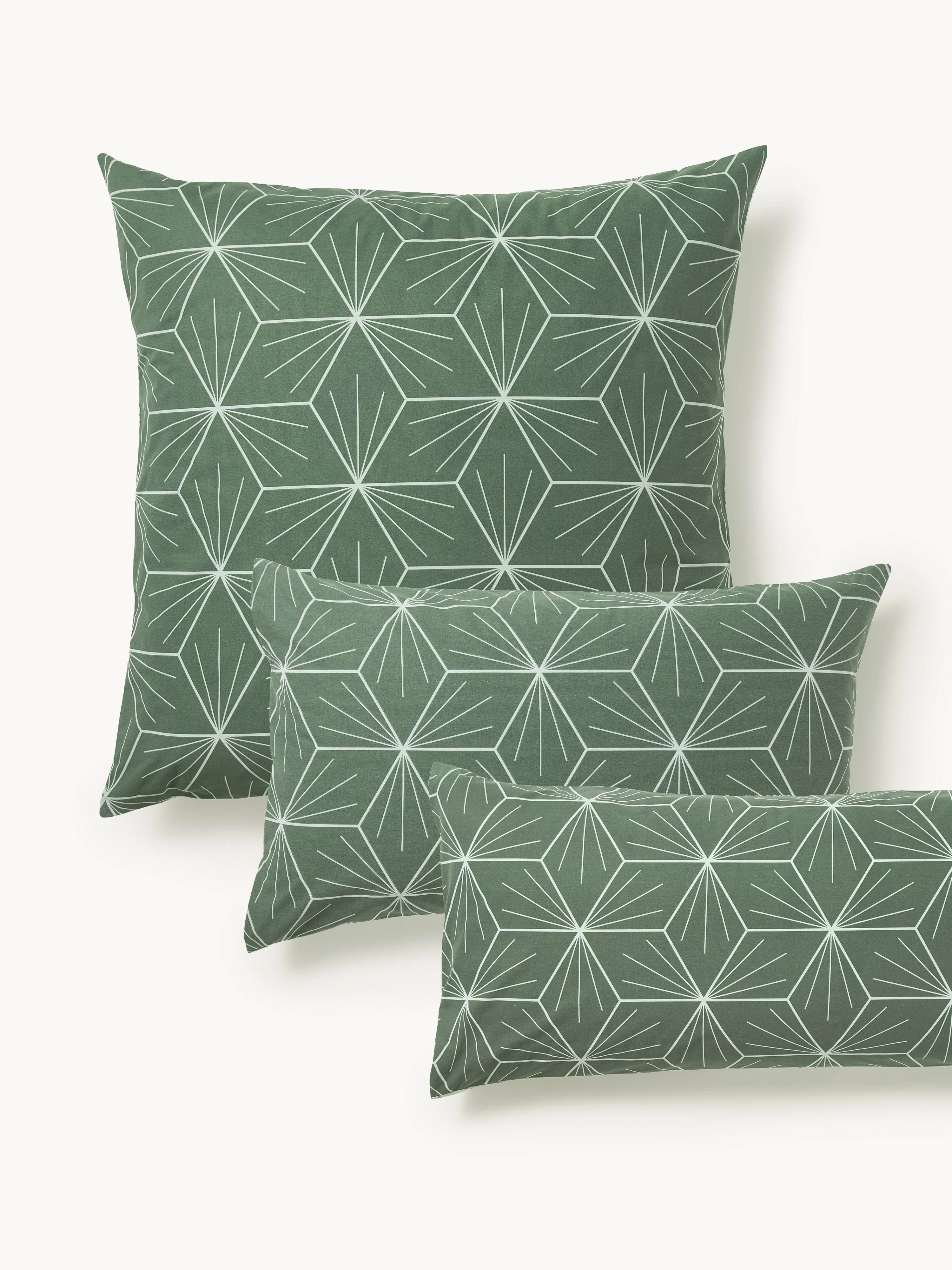 Dubbelzijdige kussenhoes Ilda met geometrische print