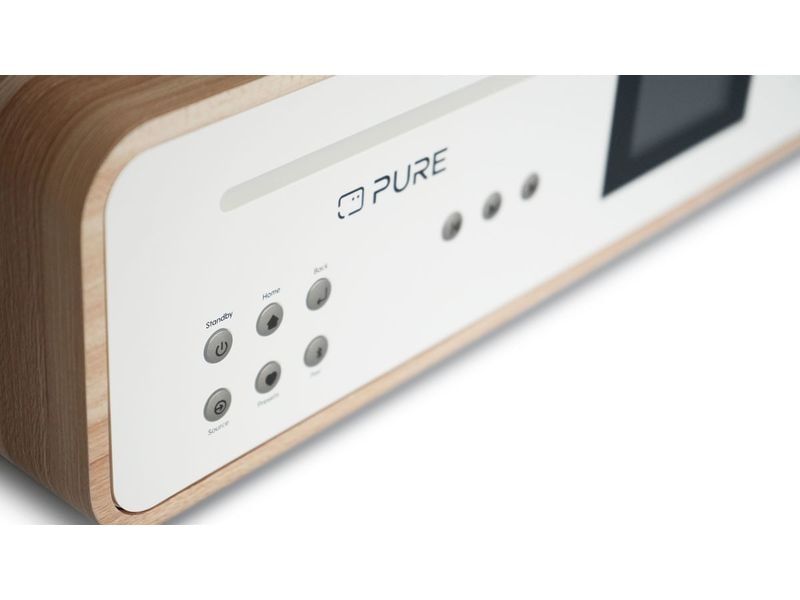Pure Micro-HiFi Anlage Classic Stereo Eiche/Weiss Kräftige Stereo-Anlage mit 2 Lautsprechern