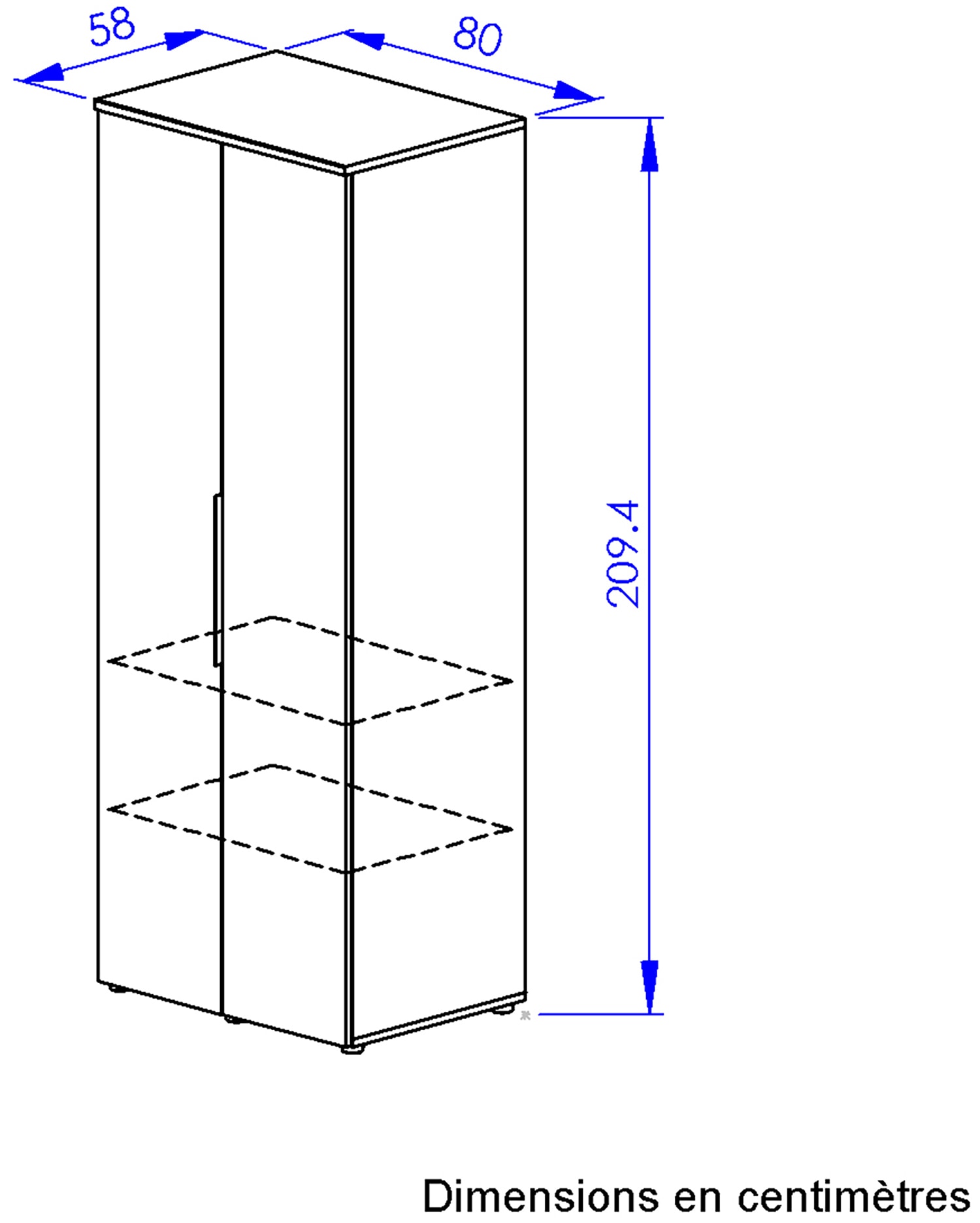 Gami Drehtürenschrank »Schrank 2 Türen« 1/2 Kleiderschrank, 1/2 Wäscheschrank, grosszügiges Volumen