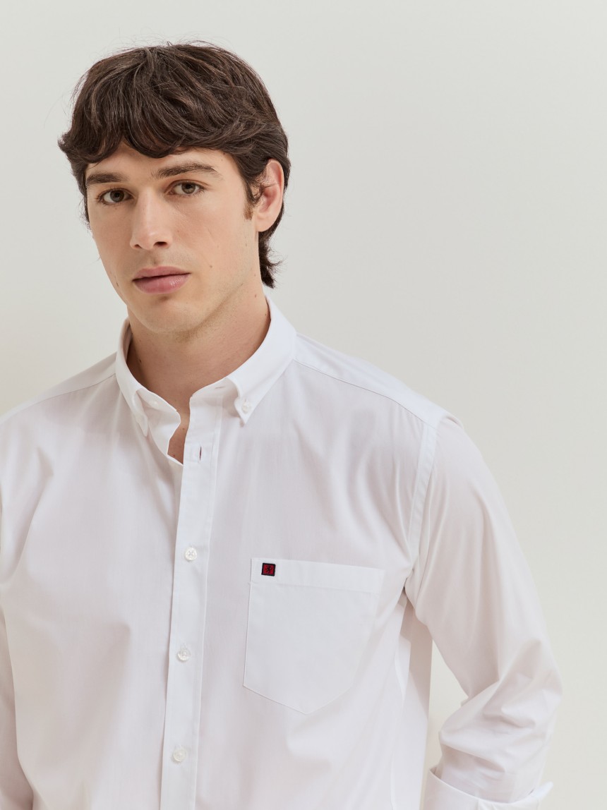 Camisa regular fit em algodão