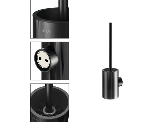 KEUCO REVA Black Selection toiletborstelset, matzwart, 12864379000
