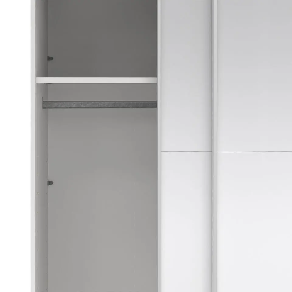 Hioshop Catania schuifdeurkast 2 deuren met spiegel 245x220cm wit