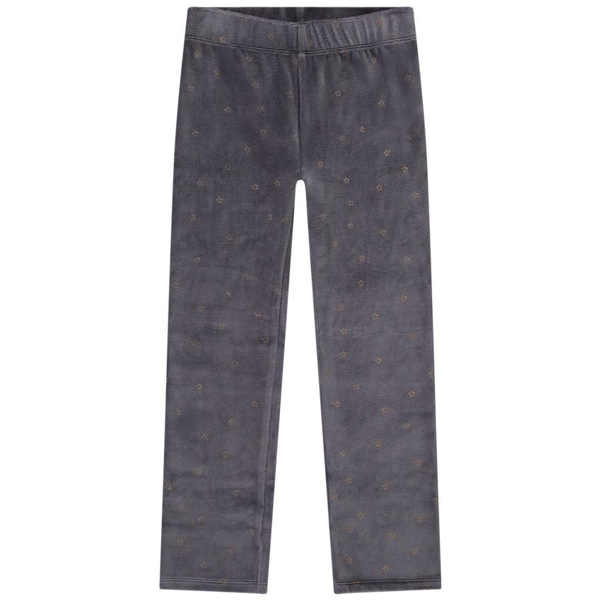 Pyjama en velours avec print fantaisie et sequins pour fille - Vert
