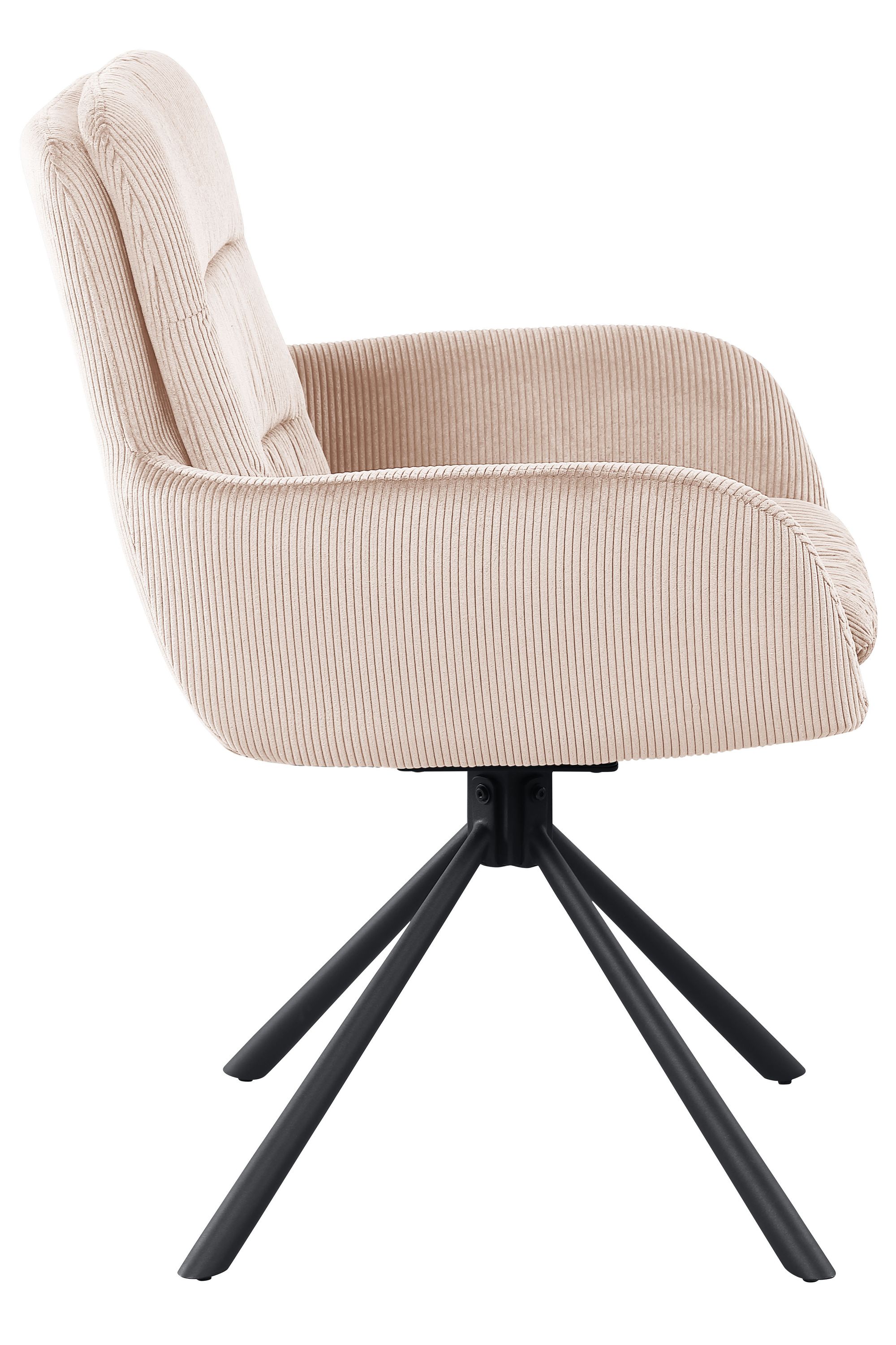Armlehnstuhl Cord Optik beige Esszimmerstuhl Polsterstuhl Wohnzimmer Küche Stuhl