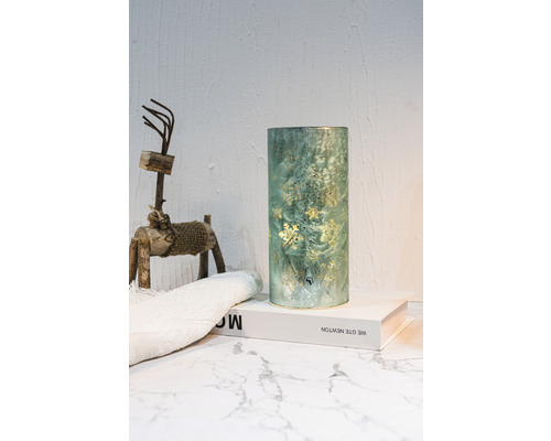 Lafiora decoratief glas, groen, verlicht, H 20 cm, 10 LED's, warm wit licht