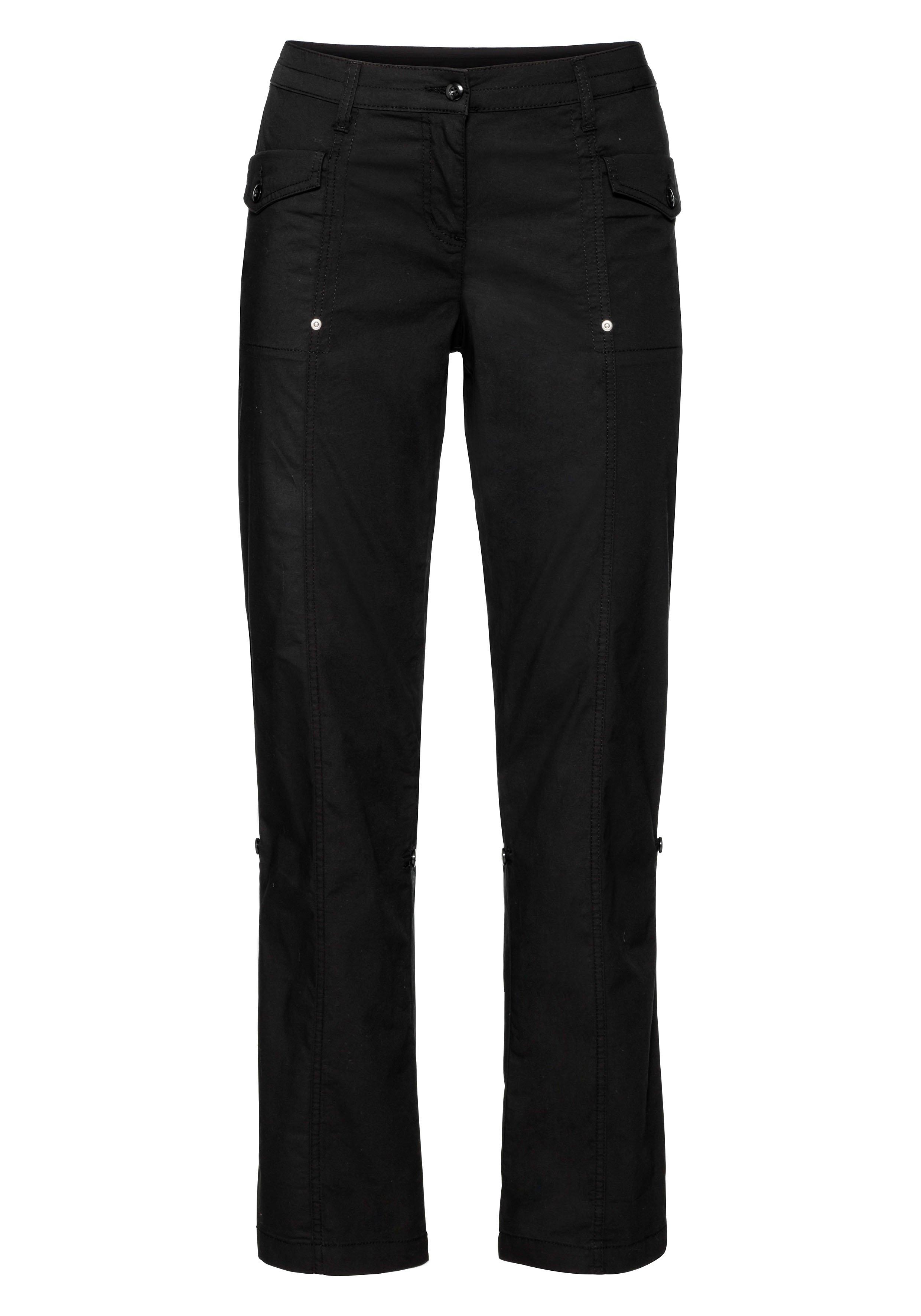 Gerade Hose mit Teilungsnähten und Krempelfunktion