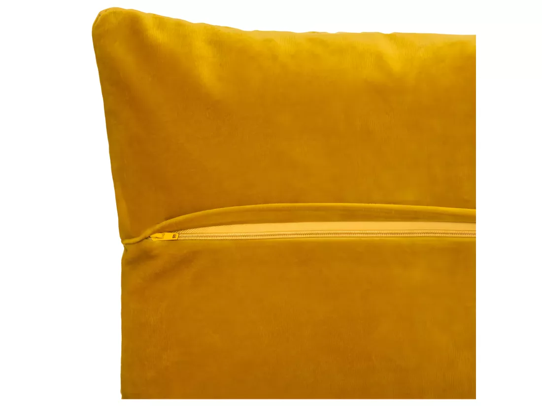 Coussin déhoussable Ocre en Velours embossé 40 x 40 cm