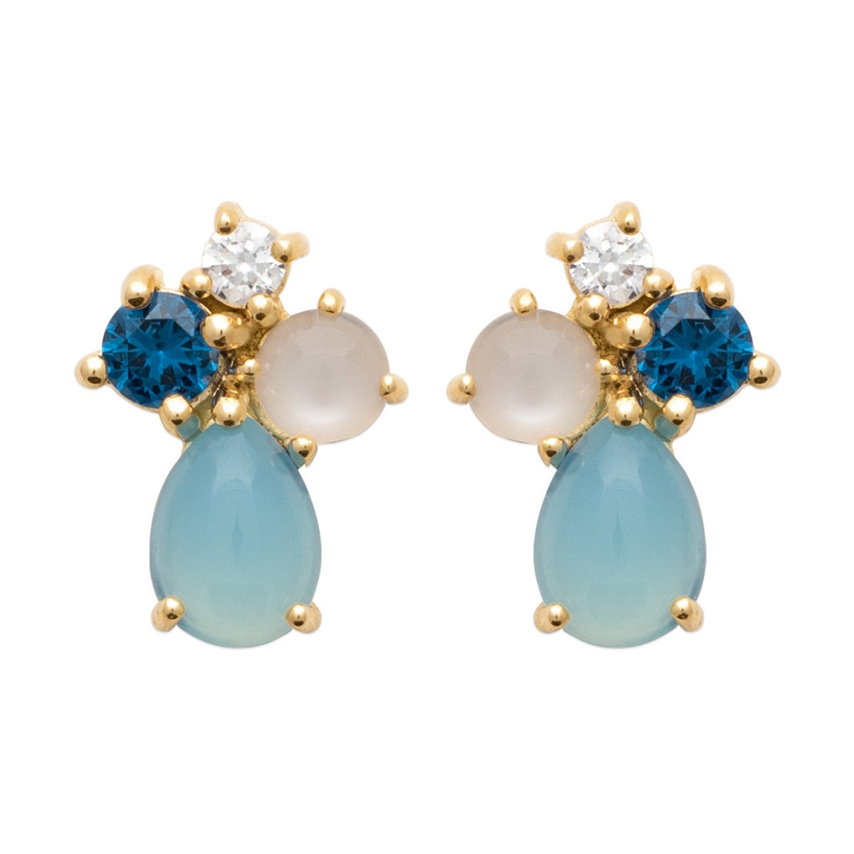 Boucles d'oreilles Brillaxis quartz et amazonite