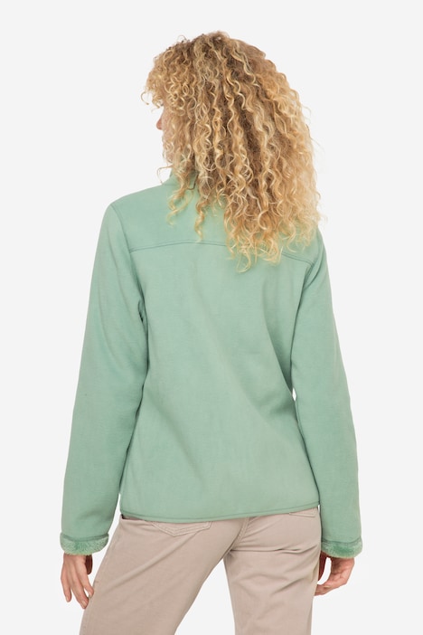 Wende-Jacke, Fleece- und Teddy-Seite, Stehkragen, Langarm