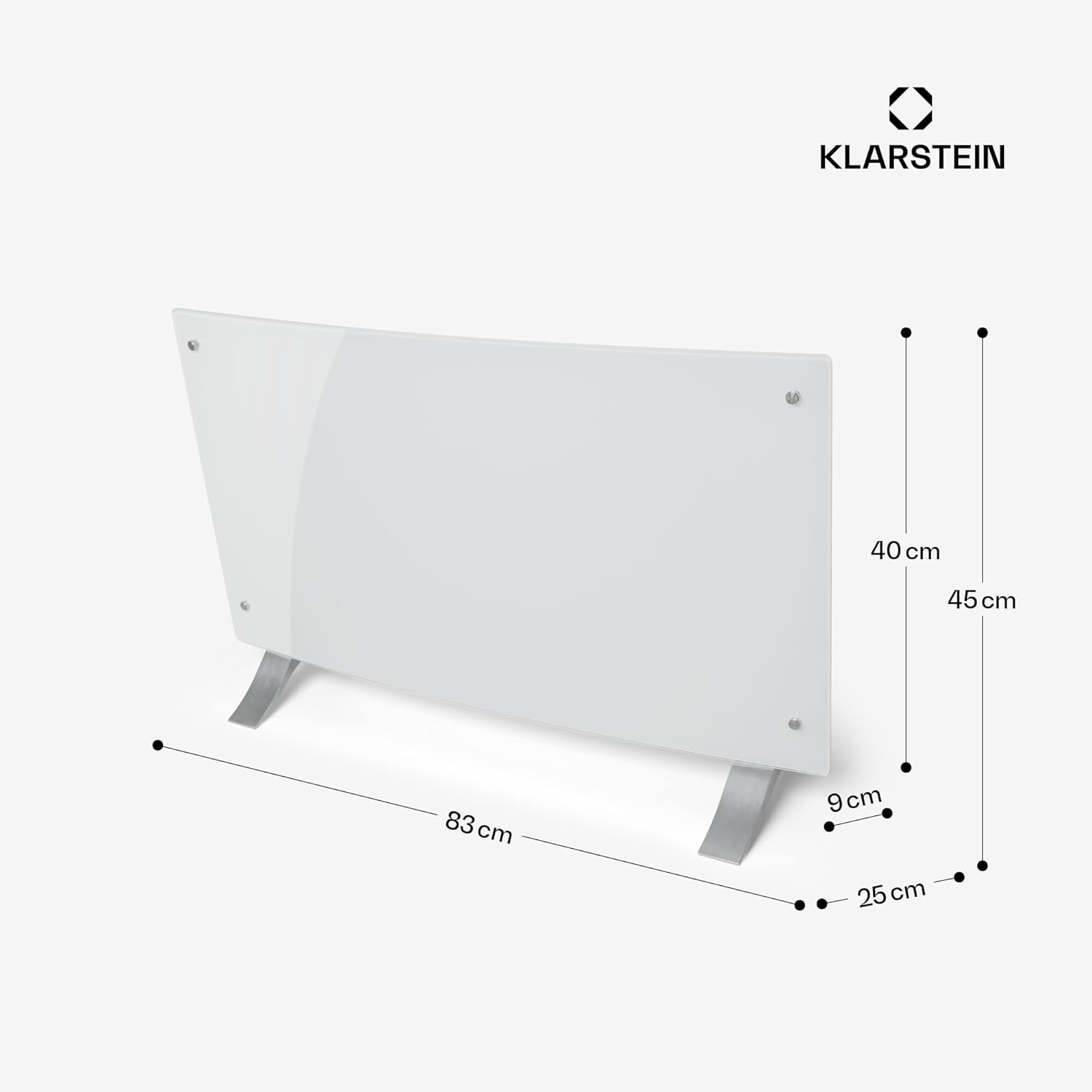 Klarstein Elektroheizung, Konvektor-Heizung Freistehend oder Wandmontage, Energiesparend, App-Control, Leise , Standgerät Heizkörper Elektrisch mit Thermostat, 2000 W