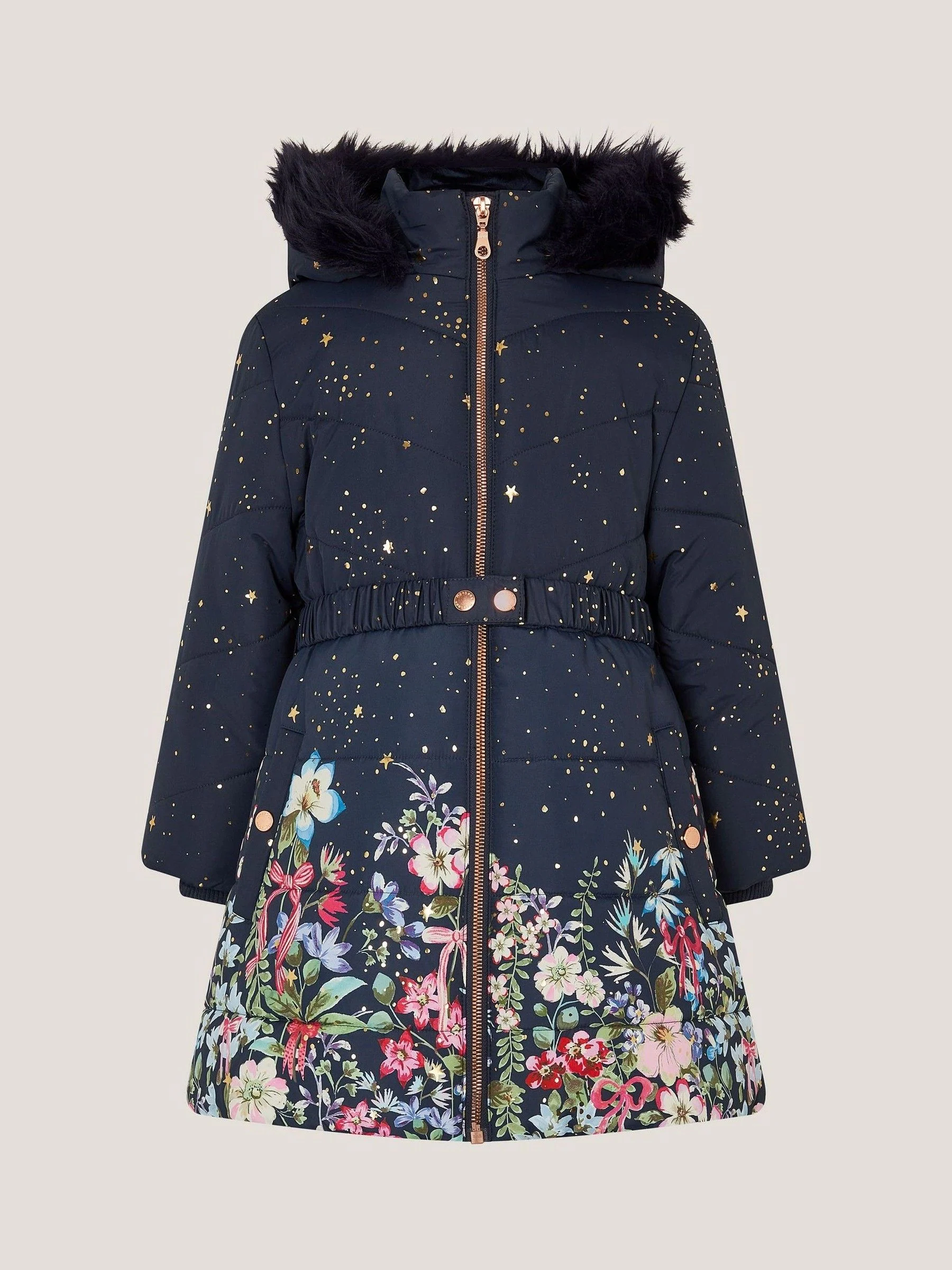 Monsoon Jas met capuchon met bloemenprint