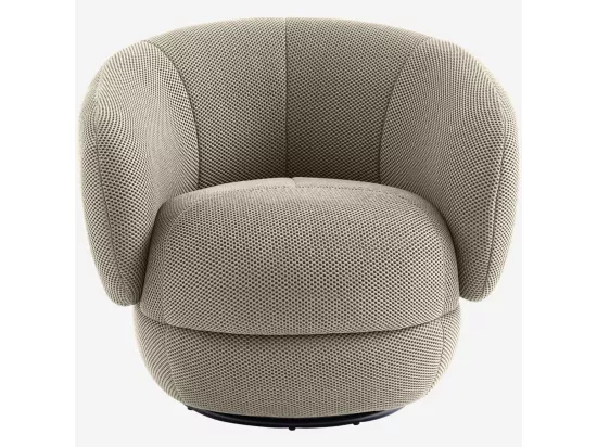 HABITAT - Fauteuil pivotant en tissu 3D - Sable - Somio