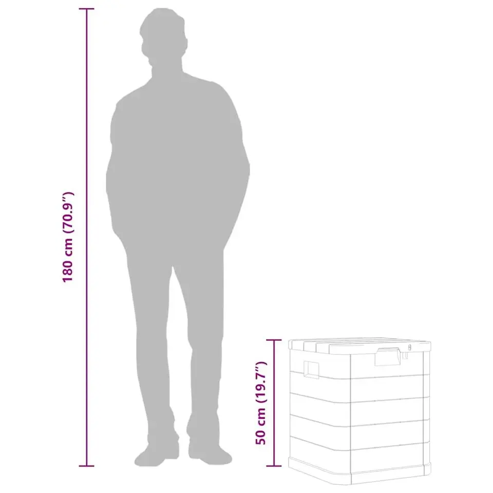 vidaXL - Tuinbox - Grijs - Kunststof