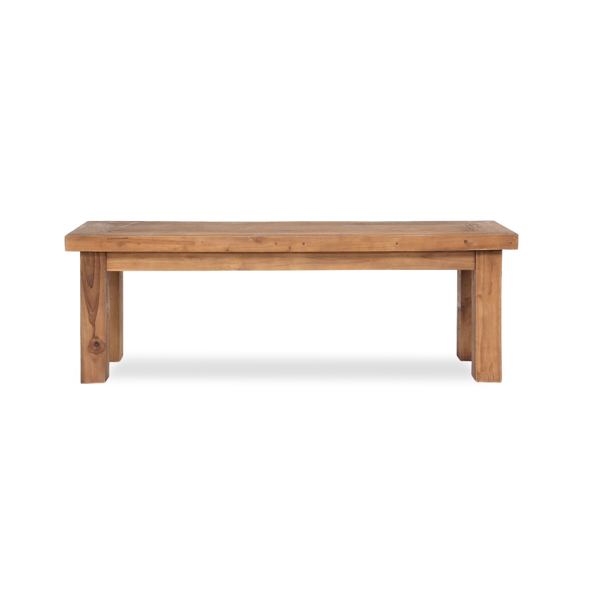 Holzbank aus recyceltem 'Teak', natur, L 140 cm, B 35 cm, H 47 cm von fischer's lagerhaus