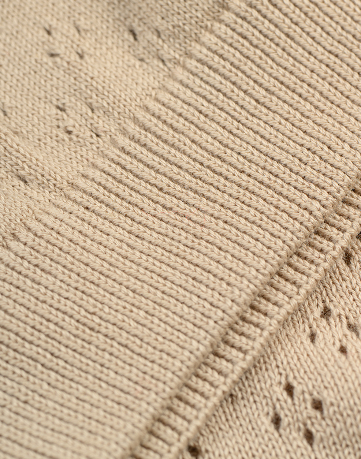 Pointelle-babyvest van gebreid katoen in Beige