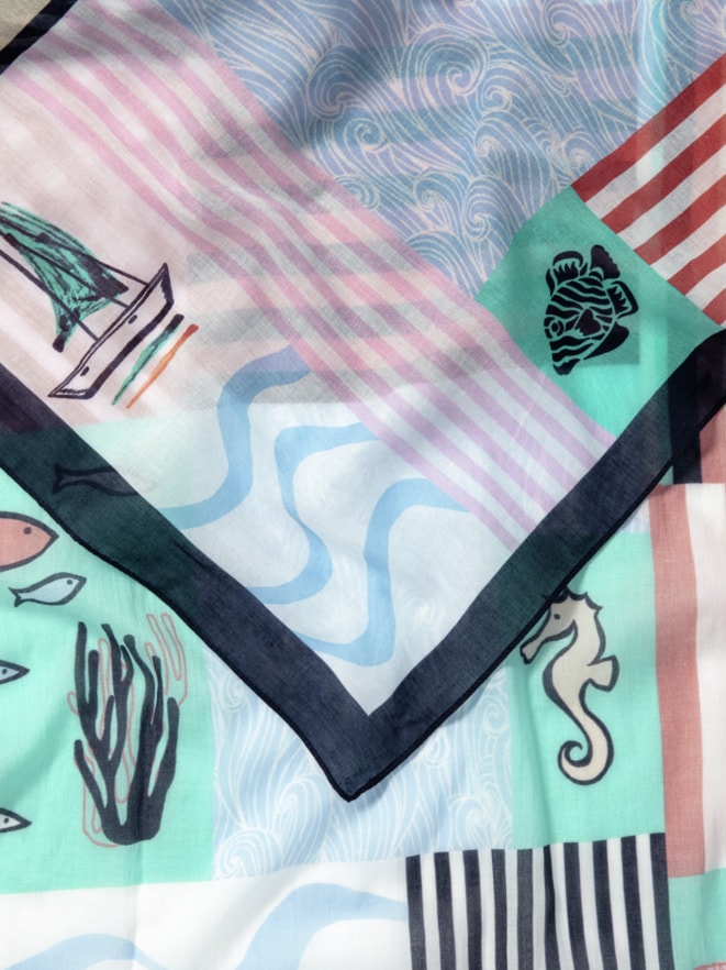Swiss Cotton-Schal Seaworld