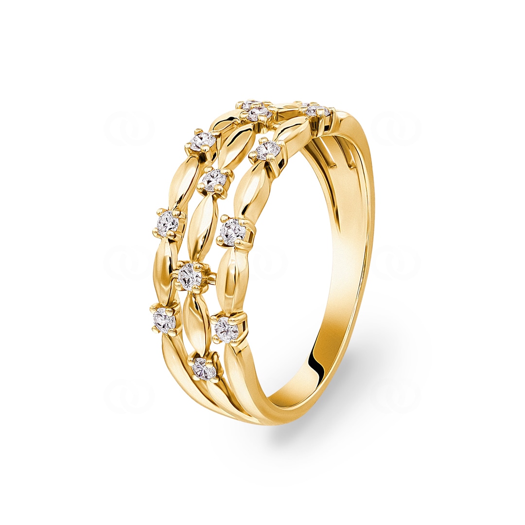 Ring 750/18 K Gelbgold mit Diamanten 0.24 ct H/si