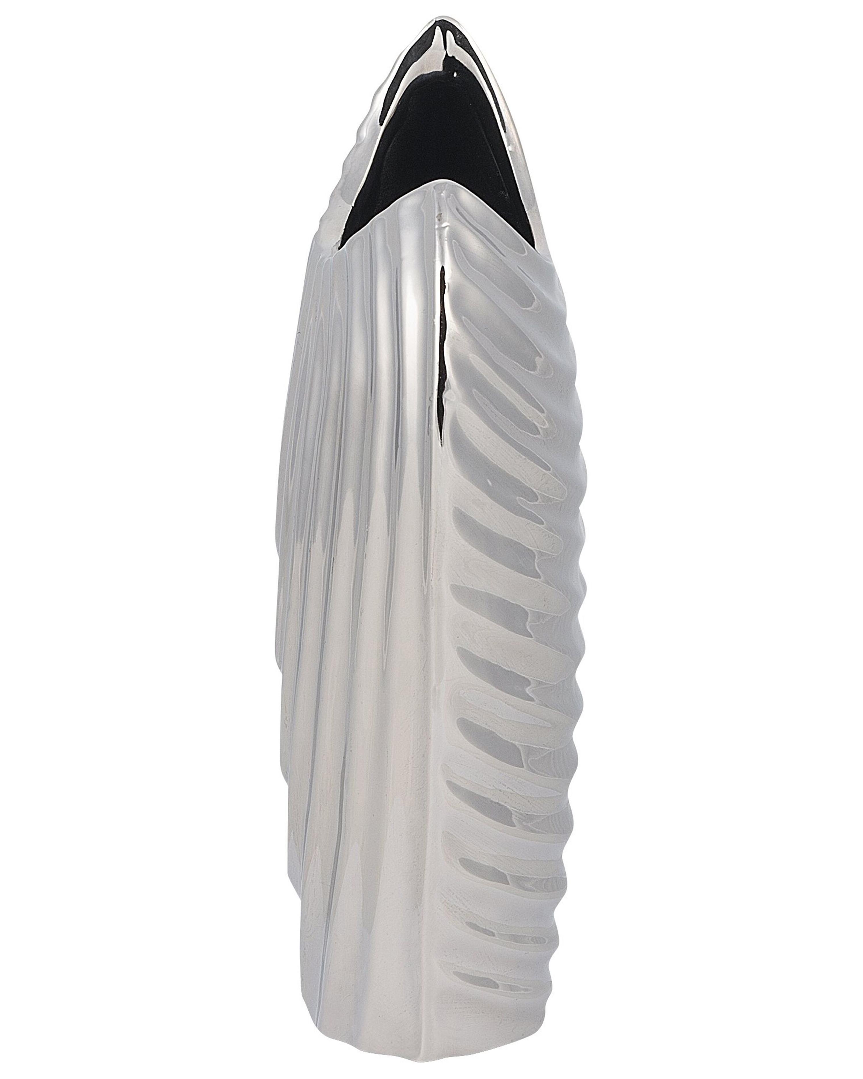 Decoratieve vaas ECETRA Steengoed 26 cm Zilver