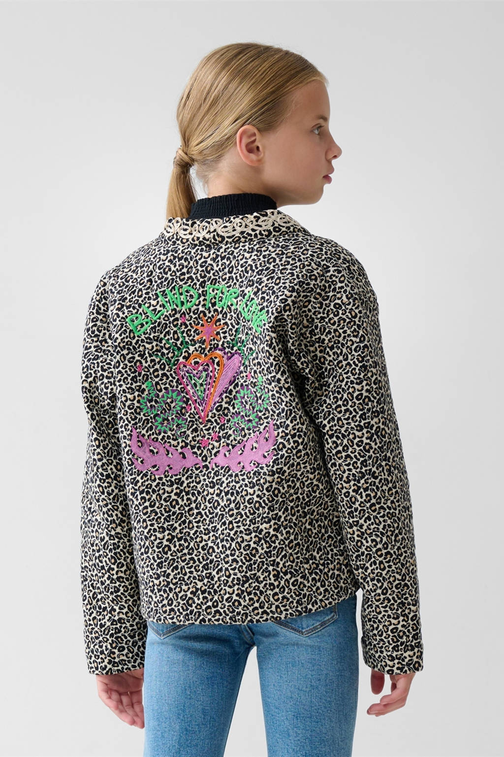 Shoeby gewatteerde kimono met panterprint bruin