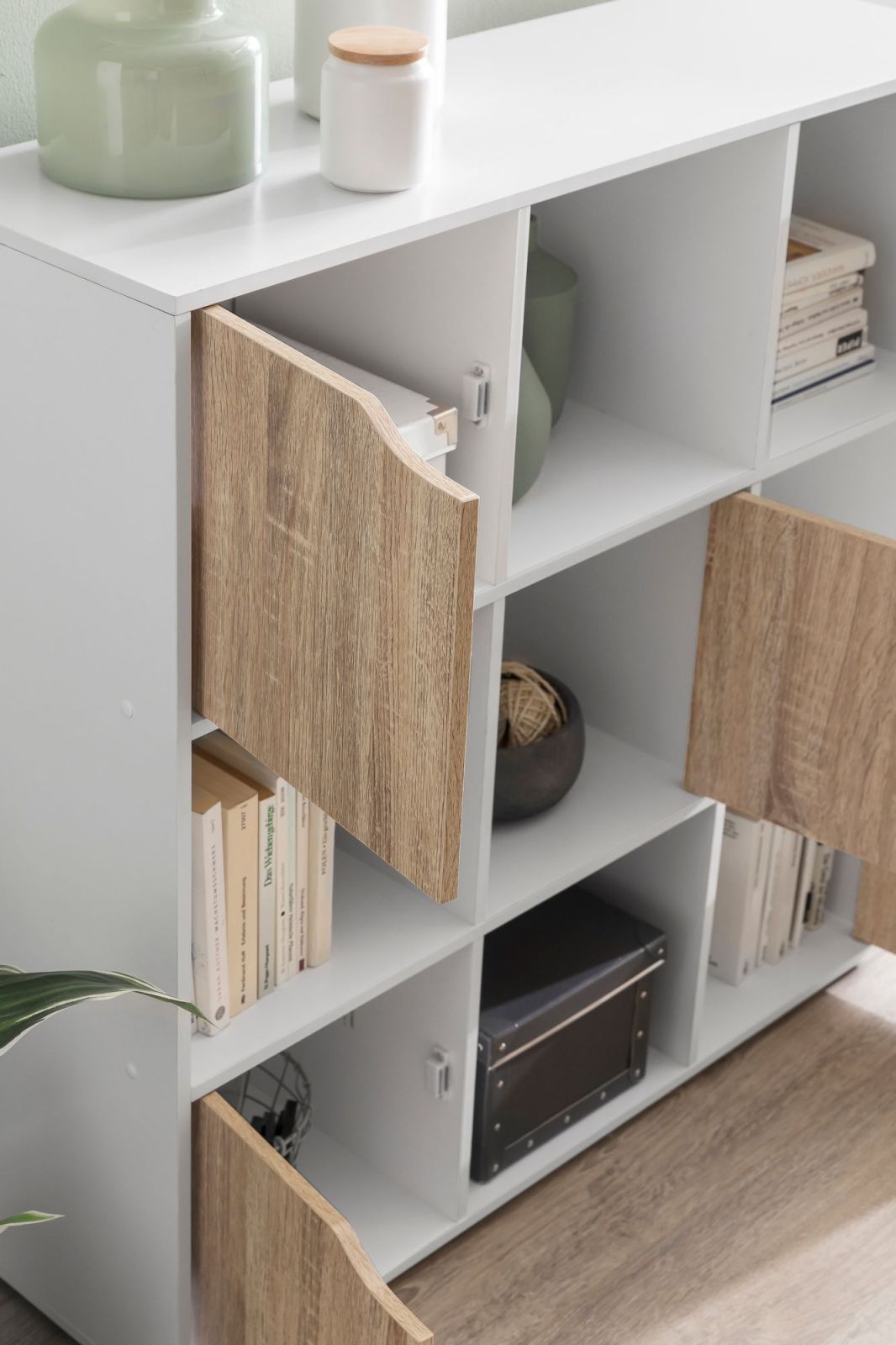 Regal - weiß - Sonoma Eiche - 89 cm breit