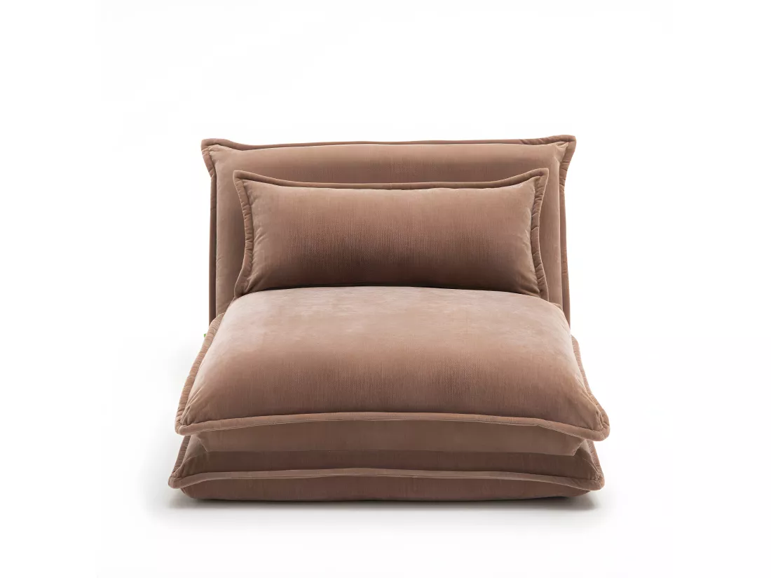 Nala - Chauffeuse convertible 1 personne en tissu chenille - Rose blush