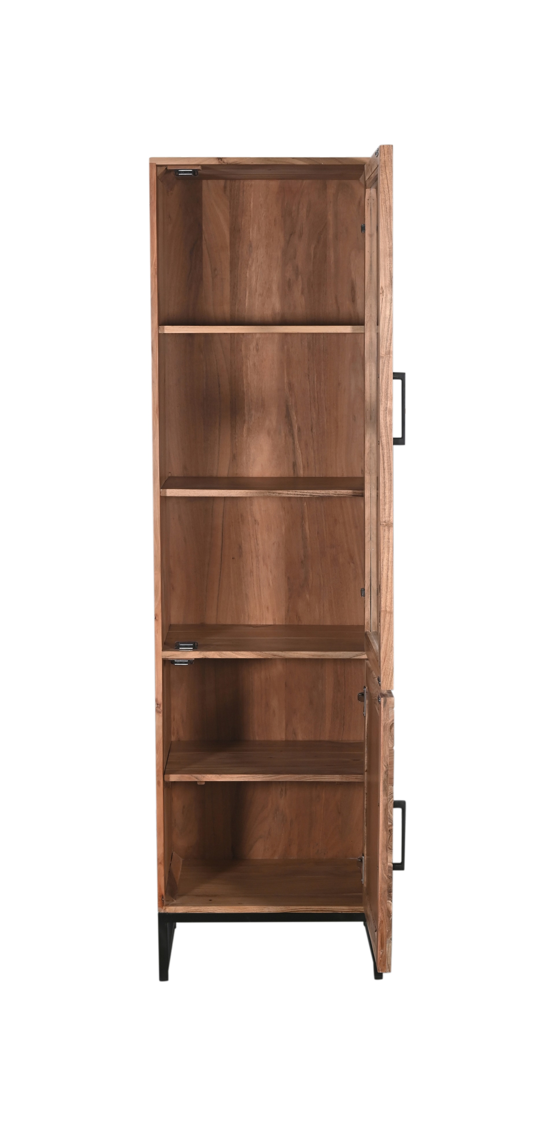 Vitrine LUANDA 50 x 180 cm Massivholz Akazie natur/schwarz