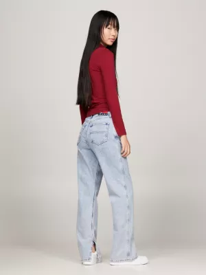 Blusa de gola alta com zíper e modelagem justa