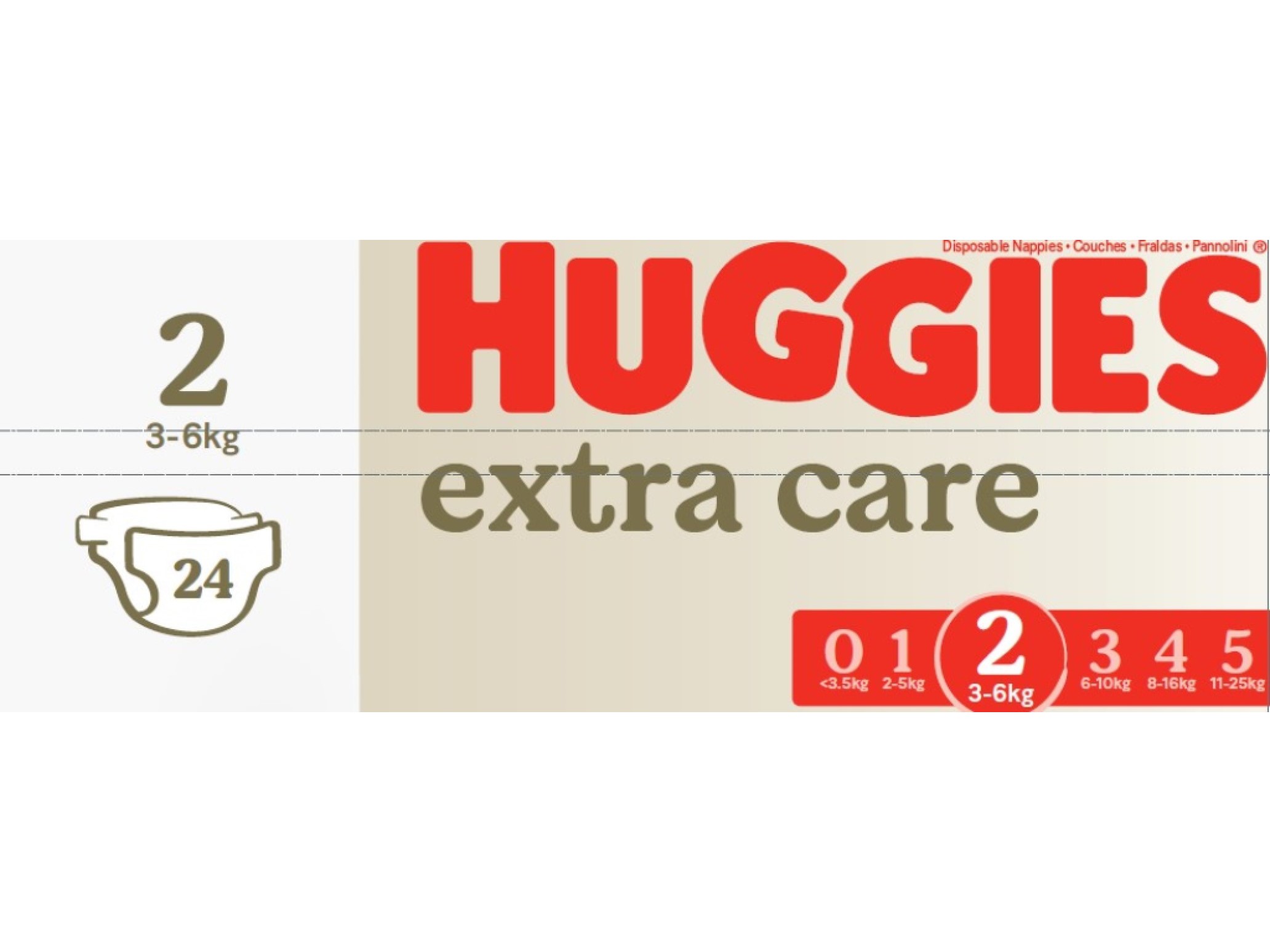 FRALDAS HUGGIES T2 3-6KG 24UN