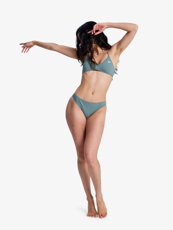 Solid Essentials Moderate Bas de bikini classique Vert Femme