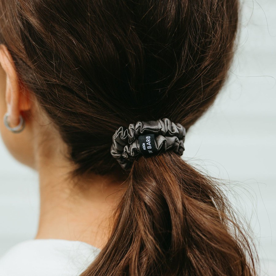 ByBarb Silk Scrunchie Dark Grey