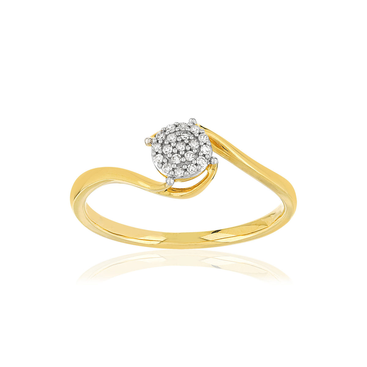 Bague or 375 2 tons diamants